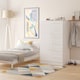 image 2 of Carlton 5 Drawer 1 Door Childrens Wardrobe in Porcelain Matt (Ready Assembled) | White | Porcelain Matt