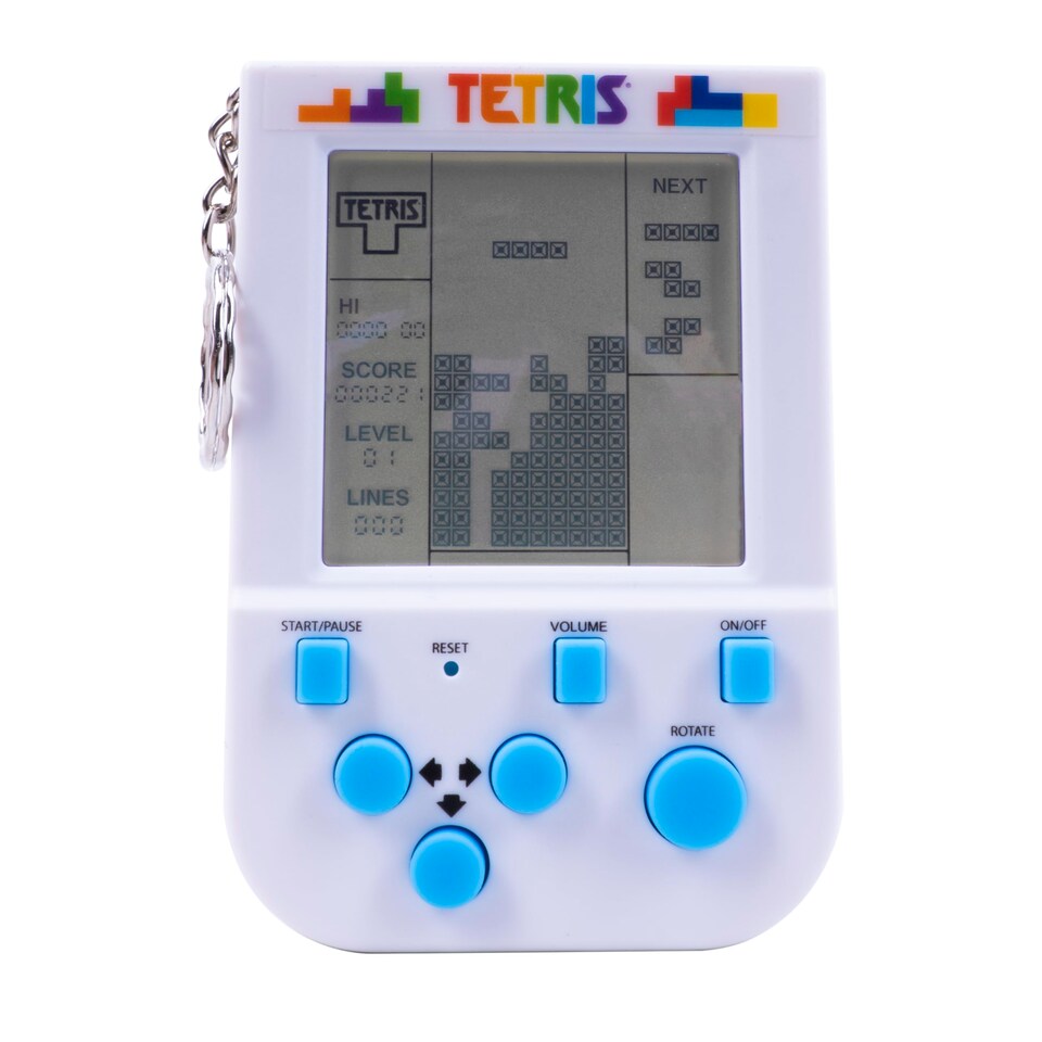 image 1 of Tetris Keyring Handheld Arcade Game with LCD Screen & 2 Game Modes