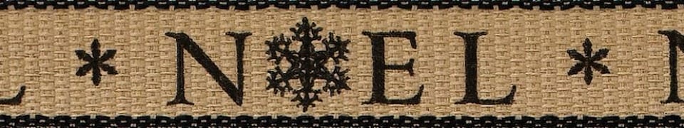 Berisfords Black 15mm Noel Christmas Ribbon for Dressmaking - per metre