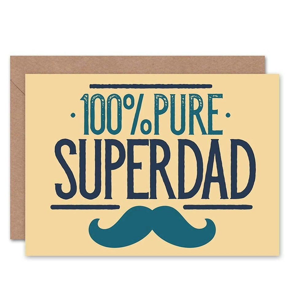 image 1 of 100% Superdad Dad Moustache Fun Fathers Day Card