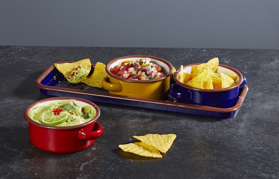 image 1 of KitchenCraft Enamel Dip Set Multicolour | Blue