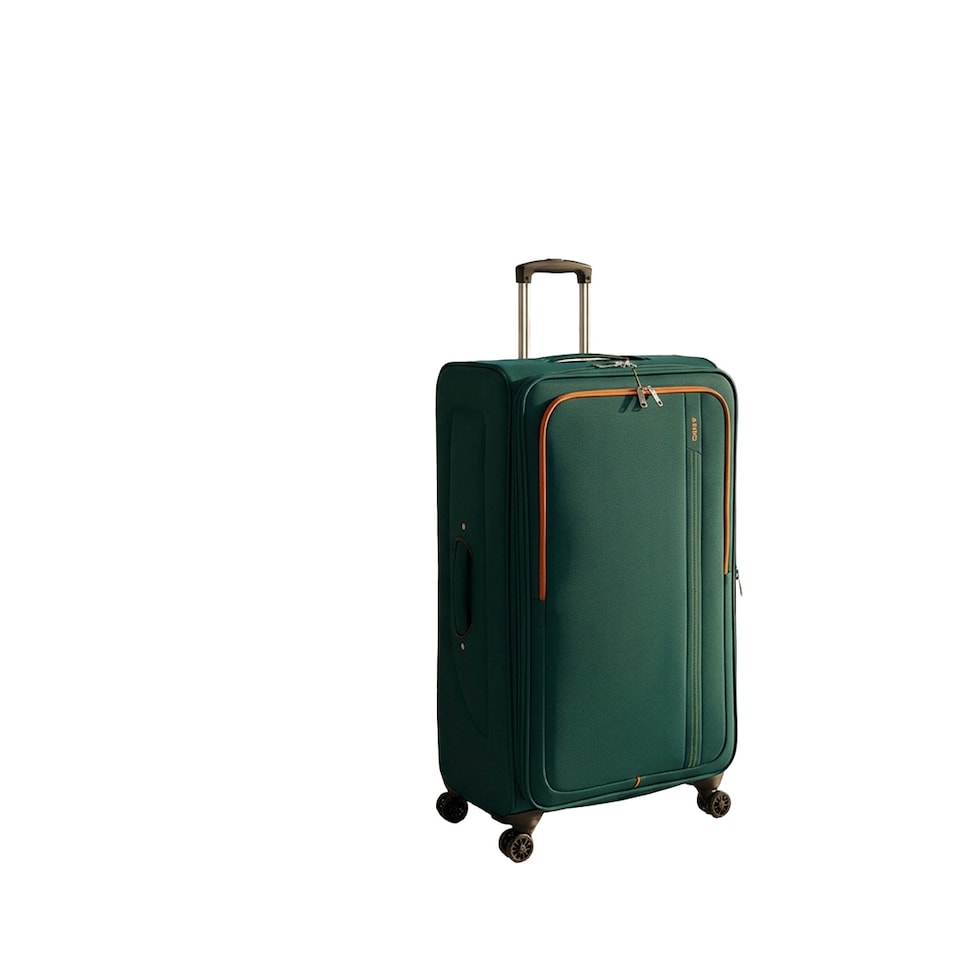 image 1 of 26 inch Soft Shell Suitcase Lightweight Durable and Spacious with 360 Spinner Wheels Peacock Blue Green
