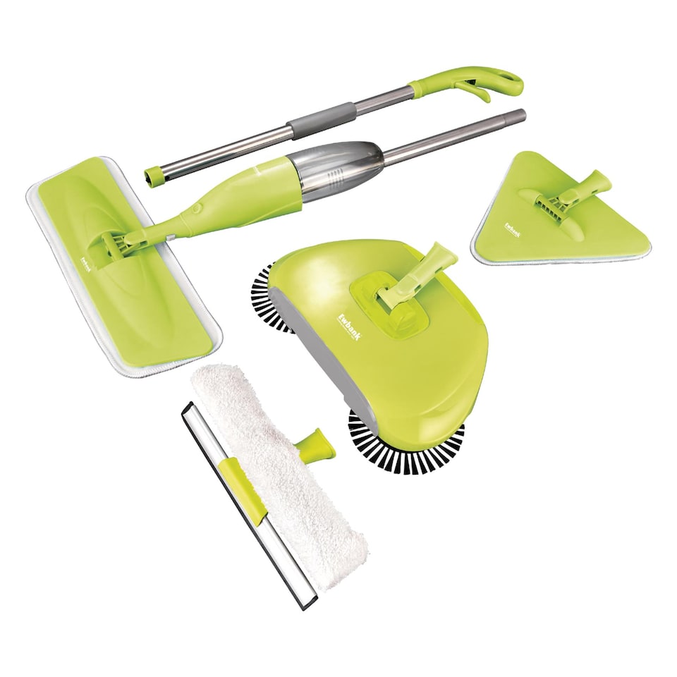 image 1 of Ewbank 5PKUK 5 in 1 Universal Spray Mop Set, Easy Fill 380ml Liquid Container, Lightweight, Interchangable Heads, Green