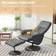 image 4 of HOMCOM PU Leather Armchair and Footrest Swivel Recliner Grey