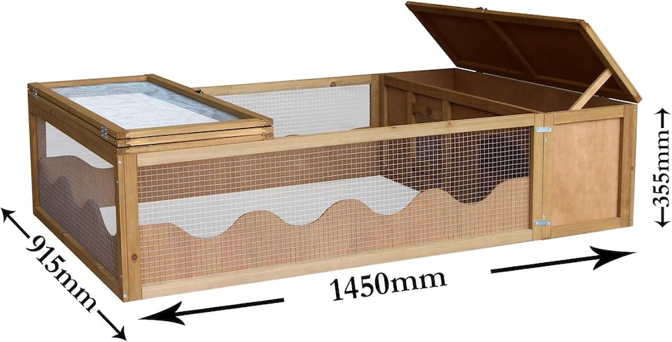 image 1 of Actiaspet Large Wooden Tortoise House & Run Small Animal Enclosure