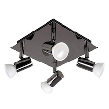 ValueLights 4 Way Black Spotlight and Warm White Bulbs