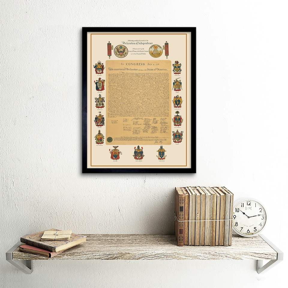 image 1 of USA Declaration of Independence US Congress 12x16" Framed Wall Art Print