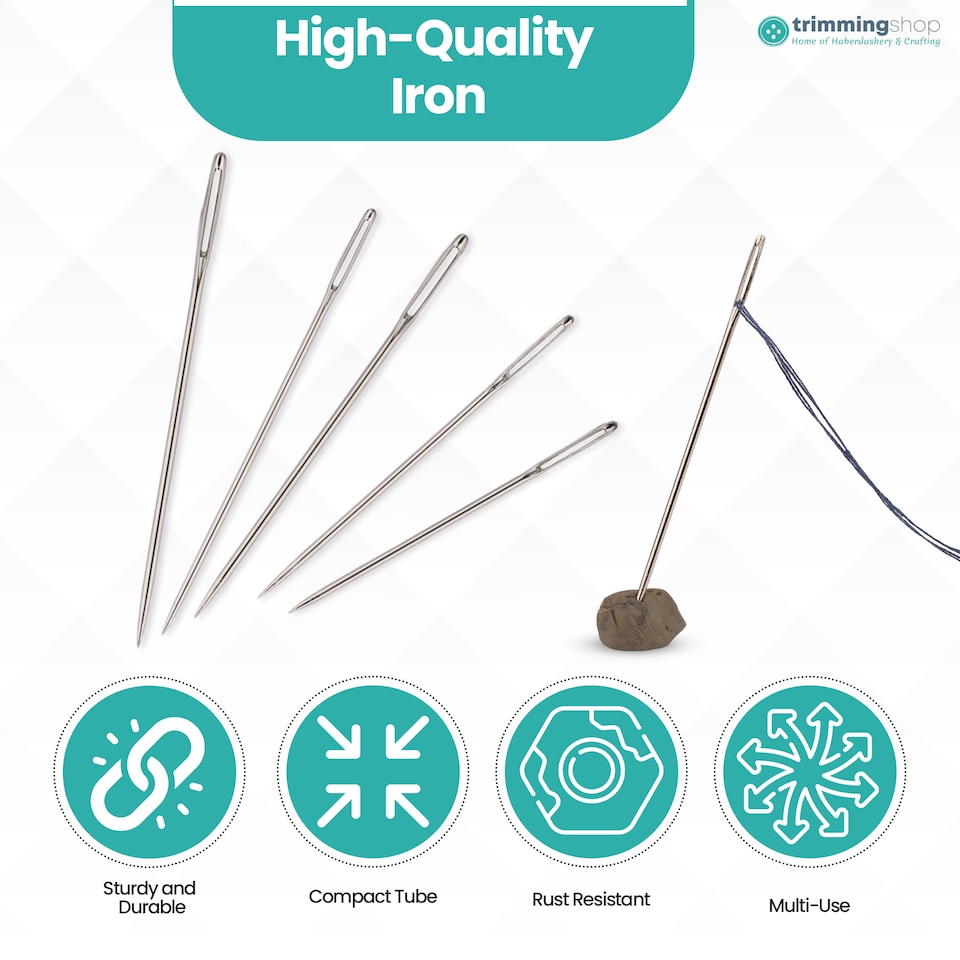 image 1 of 25pcs Stainless Steel Sewing Needle Assortment, Embroidery & Tailoring