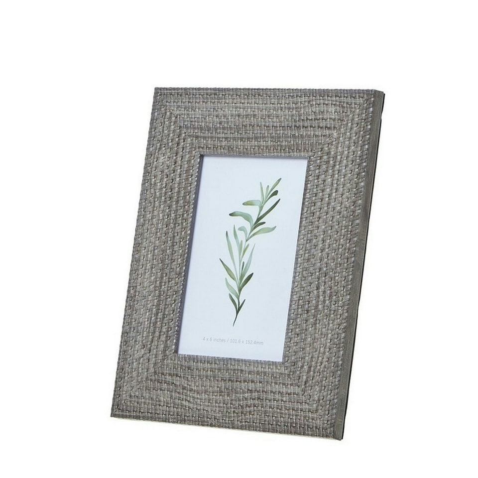 image 1 of Woven Photo Frame 4 x 6 - Wood - L1 x W19 x H24 cm - Grey Grey | One Size