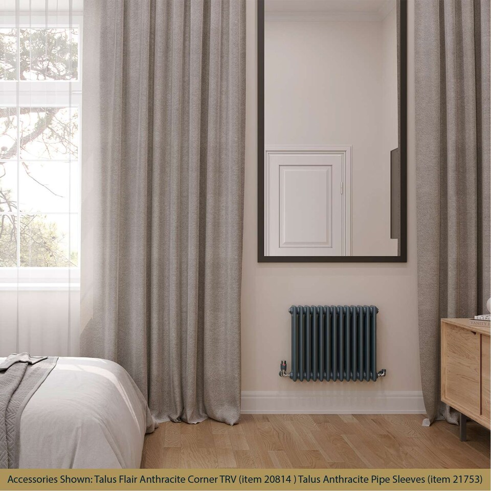 image 1 of Alpha - Anthracite Column Radiator H500mm x W599mm 3 Column - Feet Included