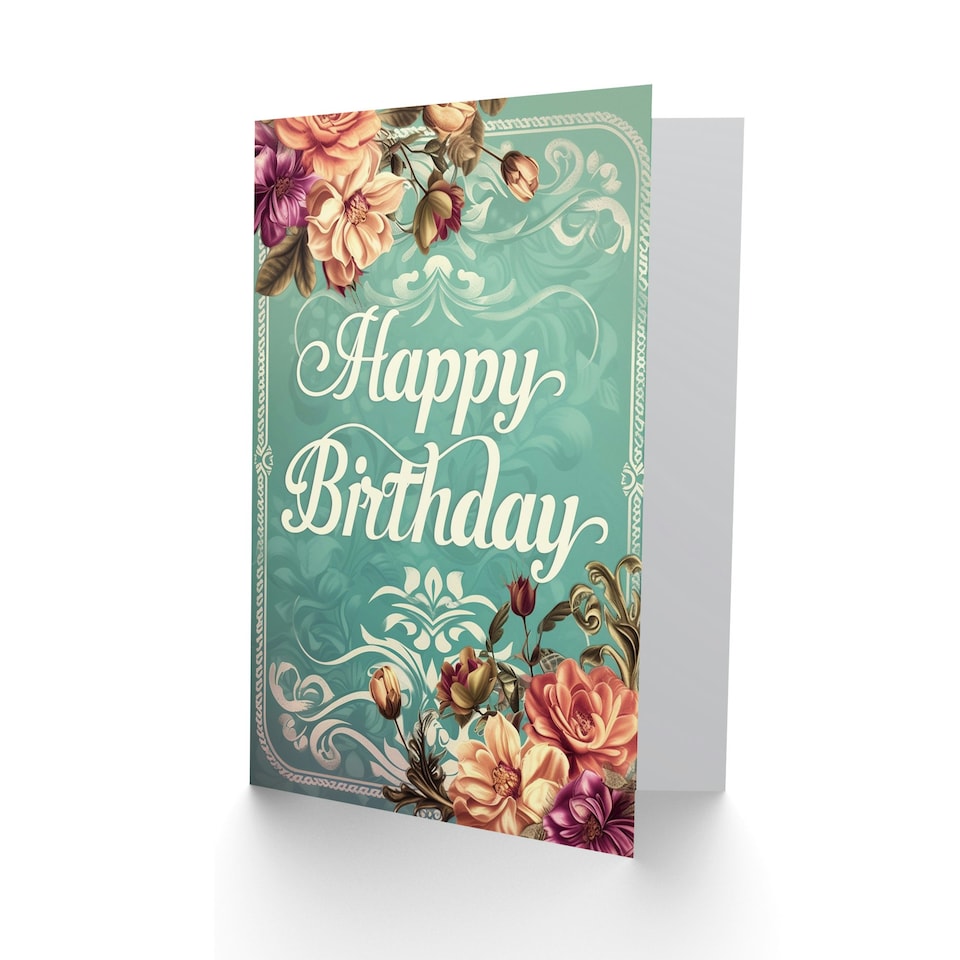 image 1 of Gardenia Flower Blooms Floral Design Woman Her Birthday Card