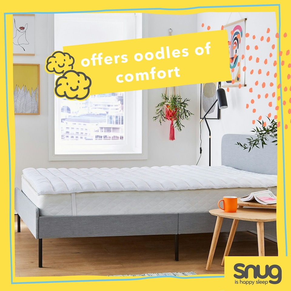 image 1 of Snug Just Right Mattress Topper White | Single