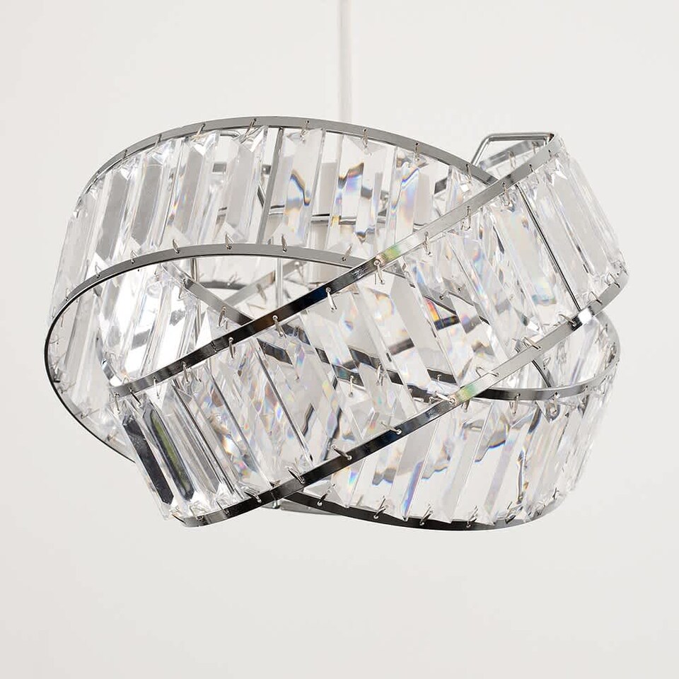 image 1 of ValueLights Hudson Pair of Silver Ceiling Pendant Shade