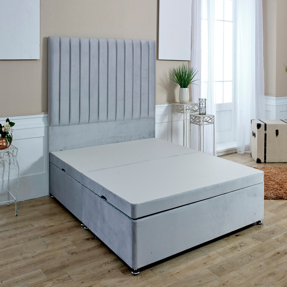 image 1 of Sophia Divan Ottoman Plush Superking Bed Frame - Silver