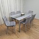 image 5 of Dining Table Set with 6 Chairs Dining Room, and Kitchen table set of 6 Clear