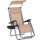 image 1 of Outsunny Zero Gravity Chair Adjustable Patio Lounge with Cup Holder
