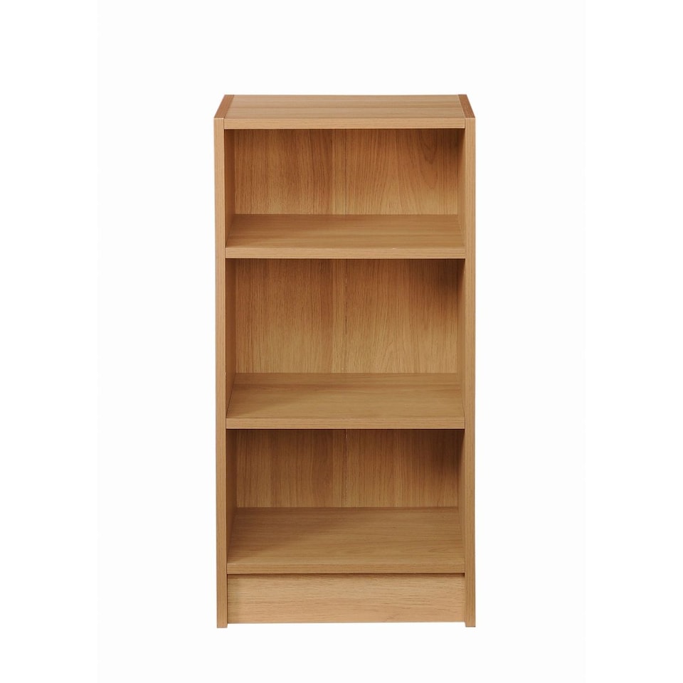 image 1 of Essentials Small 3 Tier Cube Bookcase Display Shelving Storage Unit Wood Furniture Oak