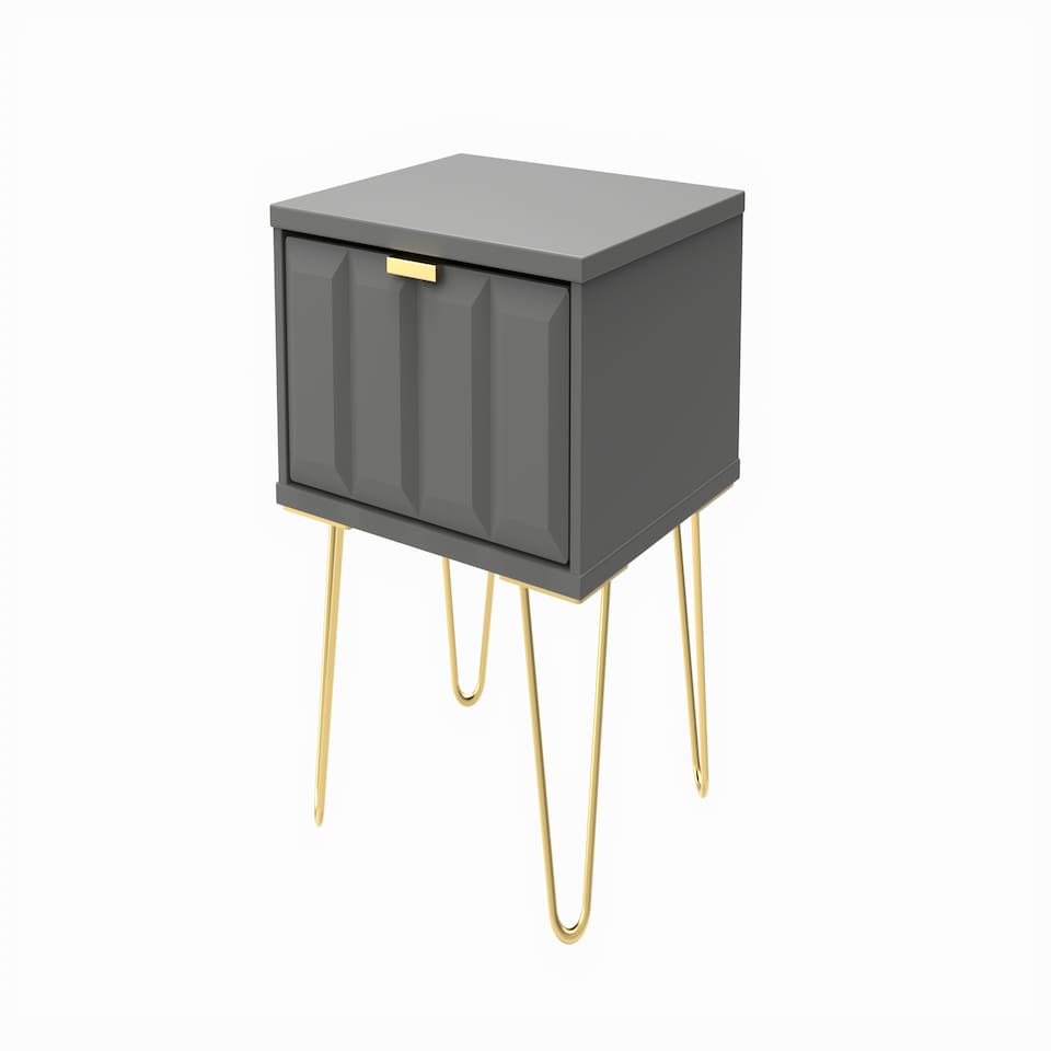 image 1 of Metro 1 Drawer Bedside Table in Dusk Grey (Ready Assembled) | Grey | Dusk Grey