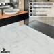 image 3 of NOVECRAFTO Vinyl Floor Tiles Self Adhesive – 18x18in Peel and Stick Waterproof Square Flooring for Kitchen, Bathroom & More – White Marble Design White | 4.17 sqm