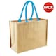 image 1 of Westford Mill Classic Jute Shopper Bag (21 Litres) (Pack of 2) - Natural/Surf Blue - One Size