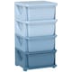 image 1 of HOMCOM Kids Storage Units with Drawers 3 Tier Chest Dresser Tower | Blue | 37 x 37 x 76 cm