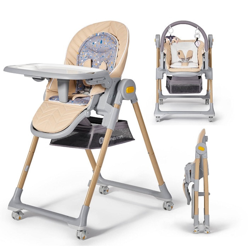 image 1 of Kinderkraft Lastree High Chair for Baby and Toddler - Wood