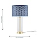 image 8 of Aura - Satin Brass Table Lamp with Navy Blue Cut Out Shade | Gold | Blue | Large | 1