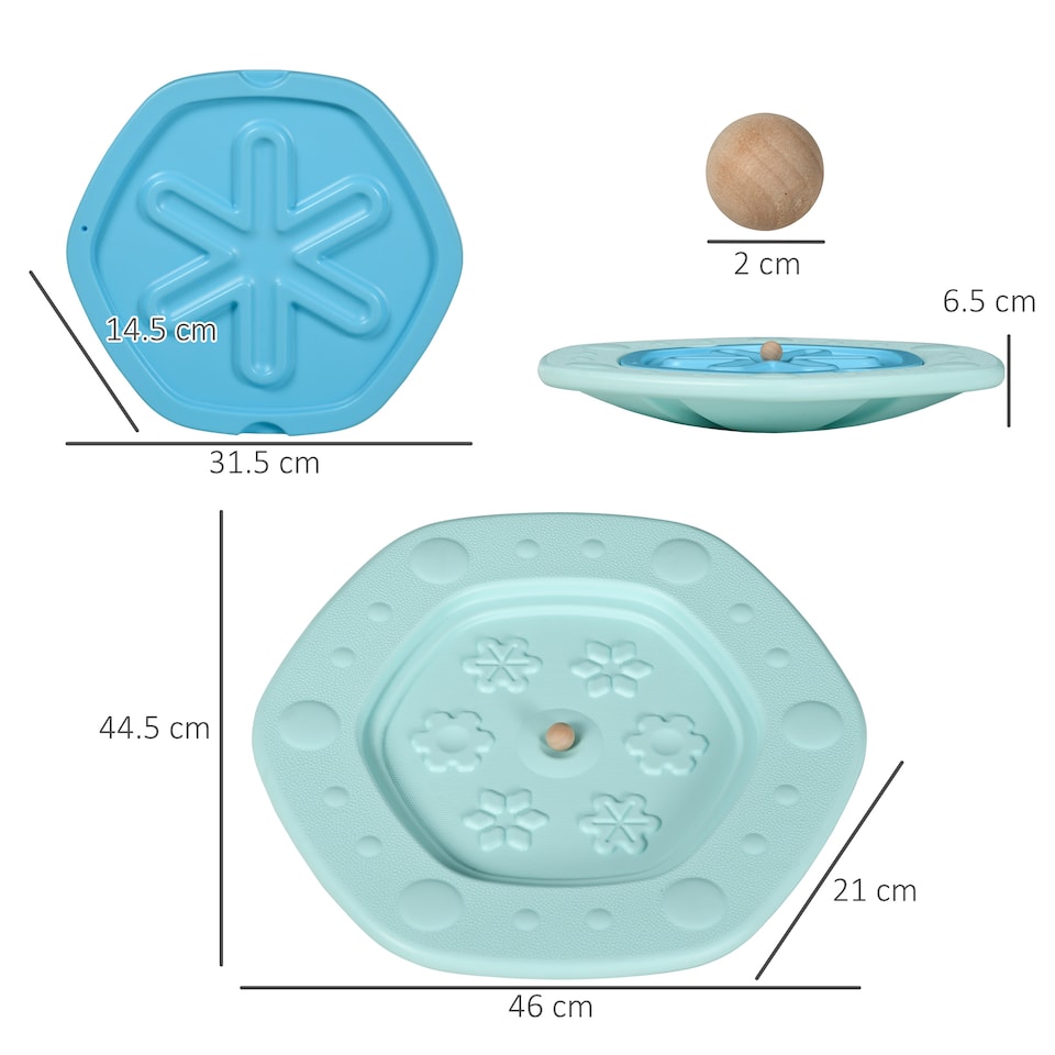 image 1 of ZONEKIZ 2 in 1 Balance Board, Kids Wobble Board with Ball - Blue