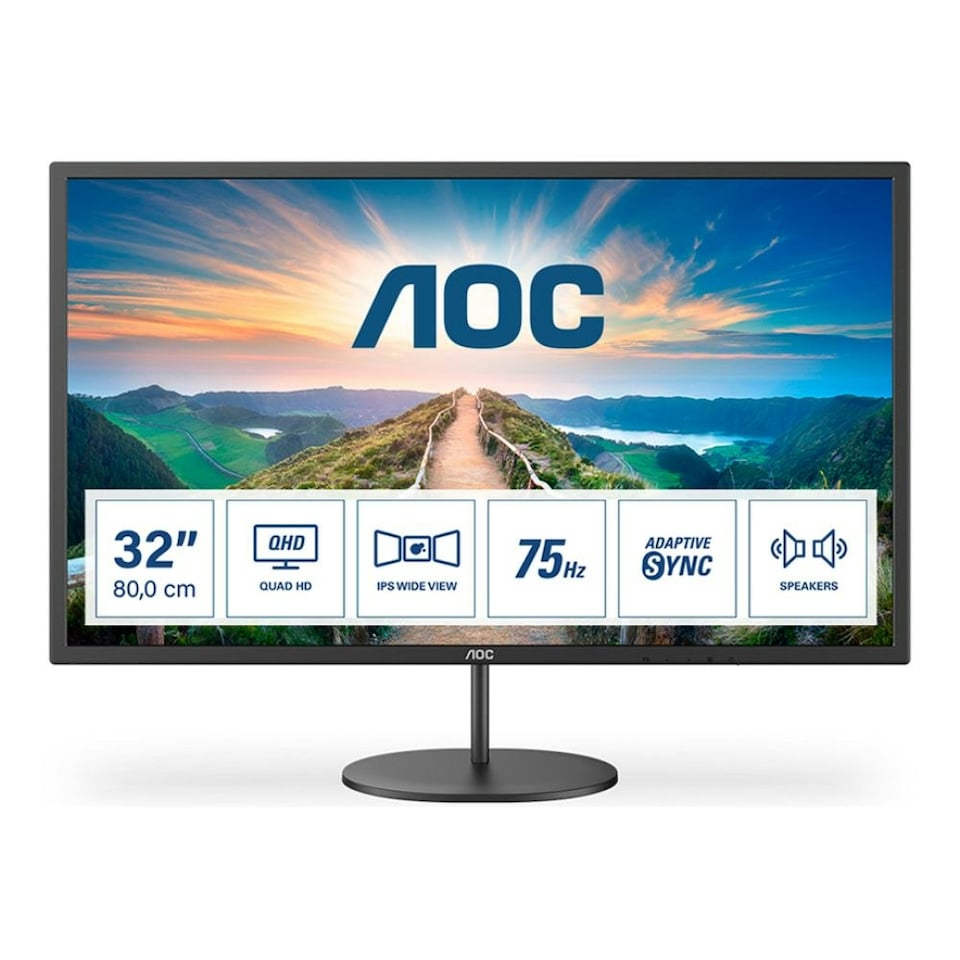 AOC Q32V4 31.5" 2K Ultra HD IPS LED 4ms Adaptive sync Built-in Speakers Monitor