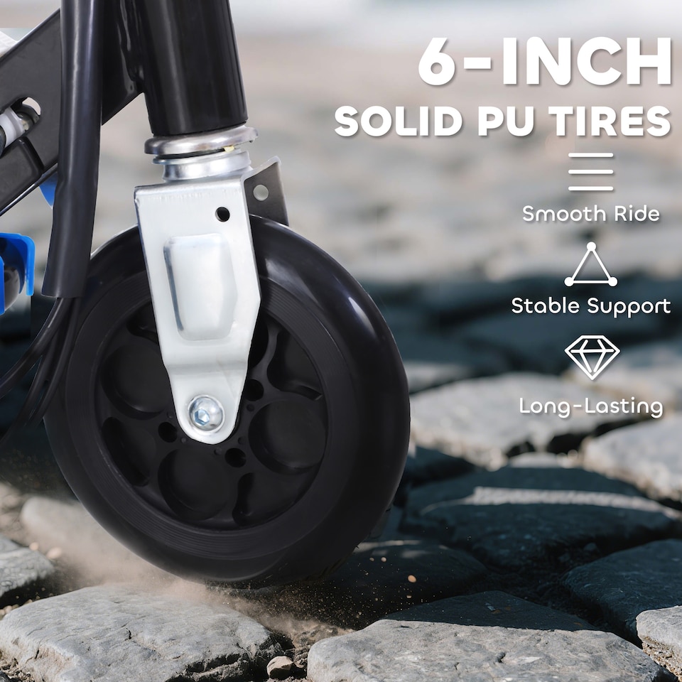 image 1 of HOMCOM Foldable Powered Scooter 120W w Adjustable Seat and Brake | Blue