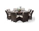 image 6 of Arizona Round 8 Seater Rattan Patio Dining Set | Brown | Brown