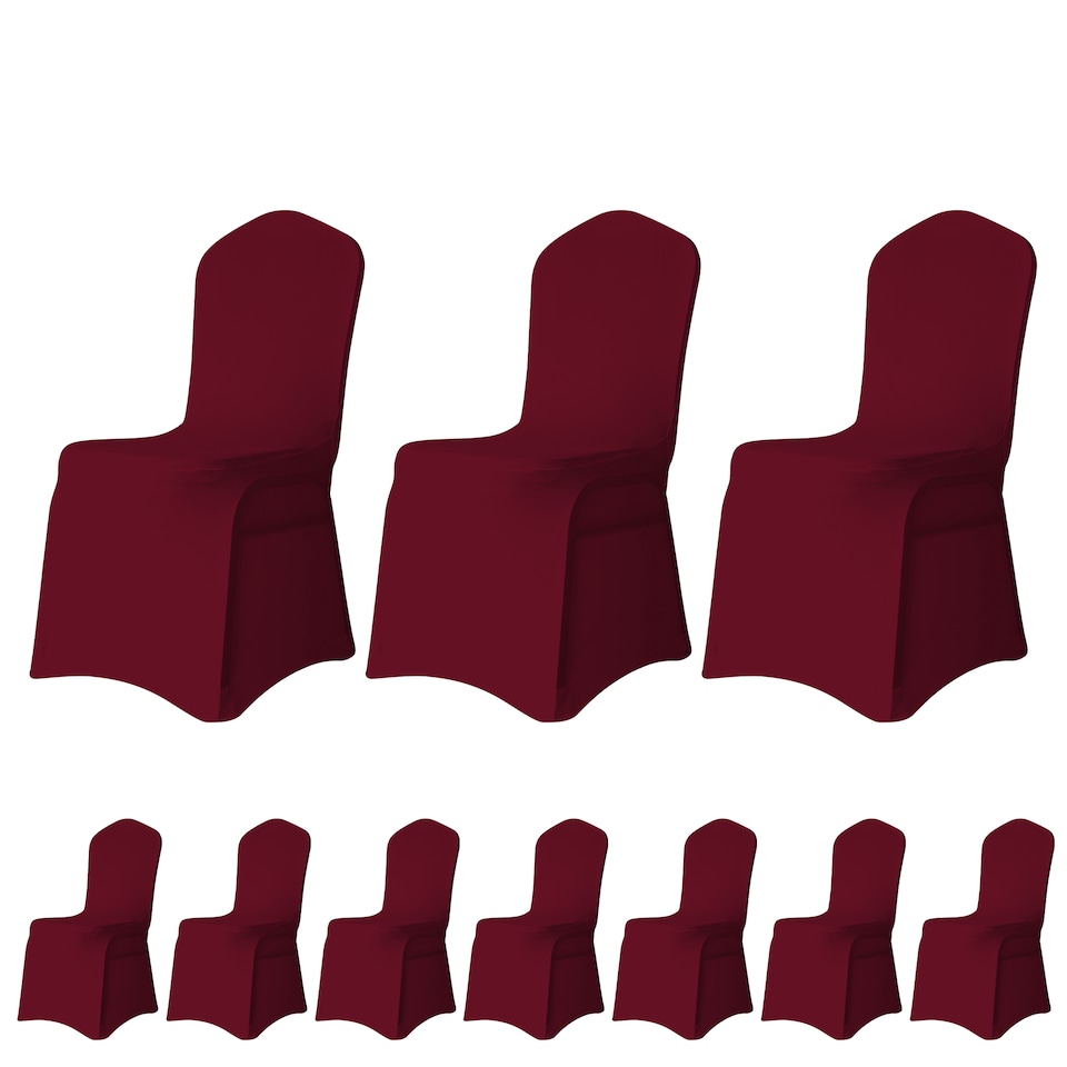 image 1 of Chair Cover Spandex Polyester Stretch, Flat Dining Slipcovers - 10pcs