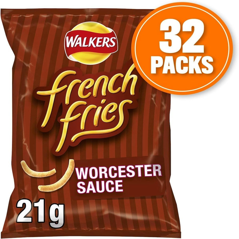 image 1 of Walkers French Fries Worcester Sauce Snacks Crisps 21g (Case of 32)