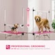 image 3 of PawHut Metal Adjustable Dog Grooming Table Rubber Top 2 Safety Slings Mesh