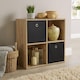 image 4 of Storage Cube 4 Shelf Bookcase Wooden Display Unit Organiser Home | Brown | Oak
