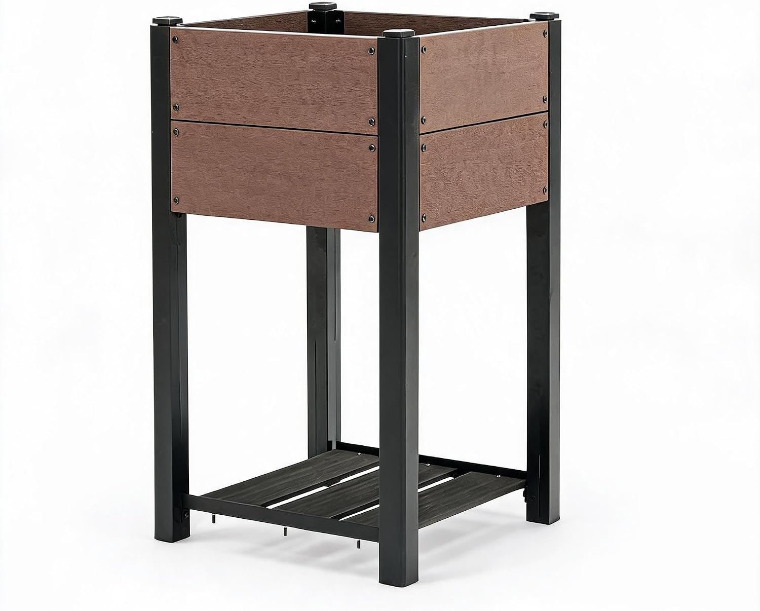 London Boutique Elevated Raised Garden Bed Planter Box with Storage Shelf, 49 x 49 x 85 cm