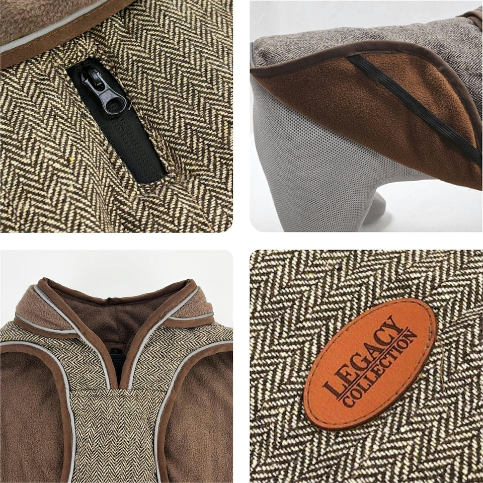 image 1 of HugglePets Legacy Herringbone Dog Coat | Multi | S
