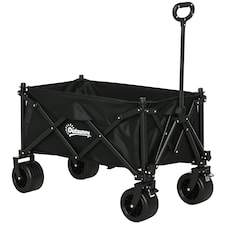 Outsunny Foldable Garden Cart, Outdoor Utility Wagon with Carry Bag, Camouflage