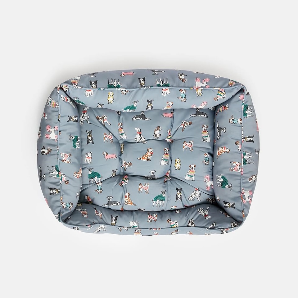 image 1 of Joules Rainbow Dog Box Bed | Grey | L | 1