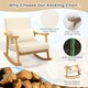image 7 of COSTWAY Upholstered Rocking Chair Modern Rocker Wood Frame Beige White