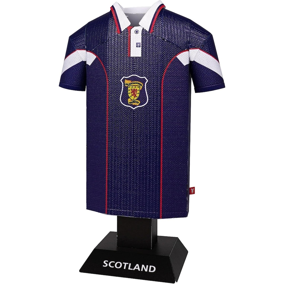 image 1 of RadStuff Metal Alloy Football Shirt - Retro Scotland Home Kit 1996/98
