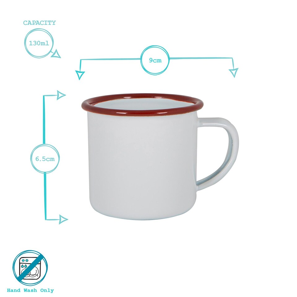 image 1 of Argon Tableware White Enamel Espresso Cups - 130ml - 4 Colours | Multi | 4 Colours