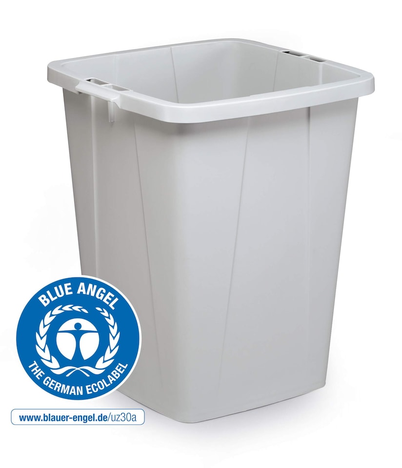 image 1 of Durable 90L Waste Bin Grey | Strong Square Recycling Bin | DURABIN | Grey