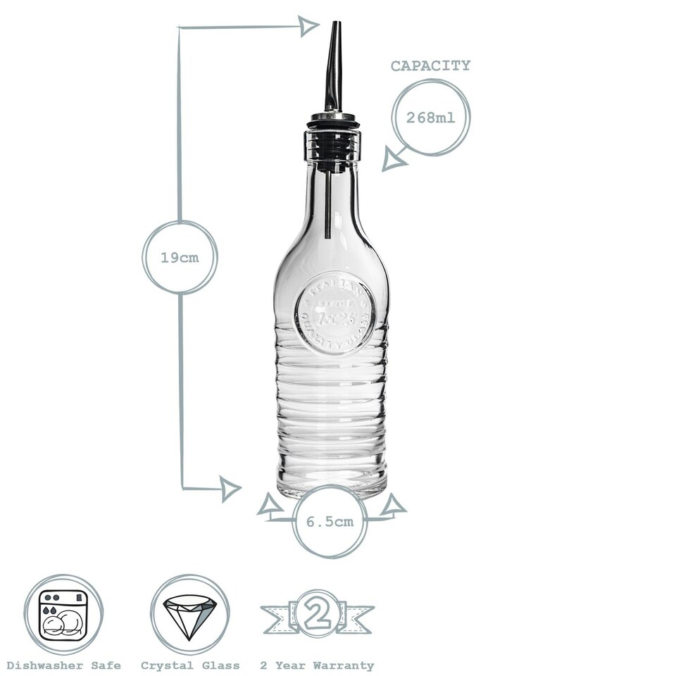 image 1 of Bormioli Rocco Officina 1825 Olive Oil Bottle with Pourer - 268ml