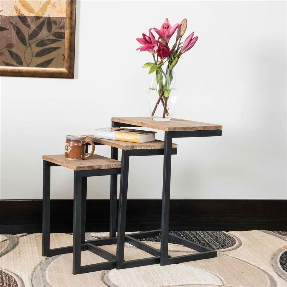 image 1 of Nest of 3 Sofa Table - Assembled Blue