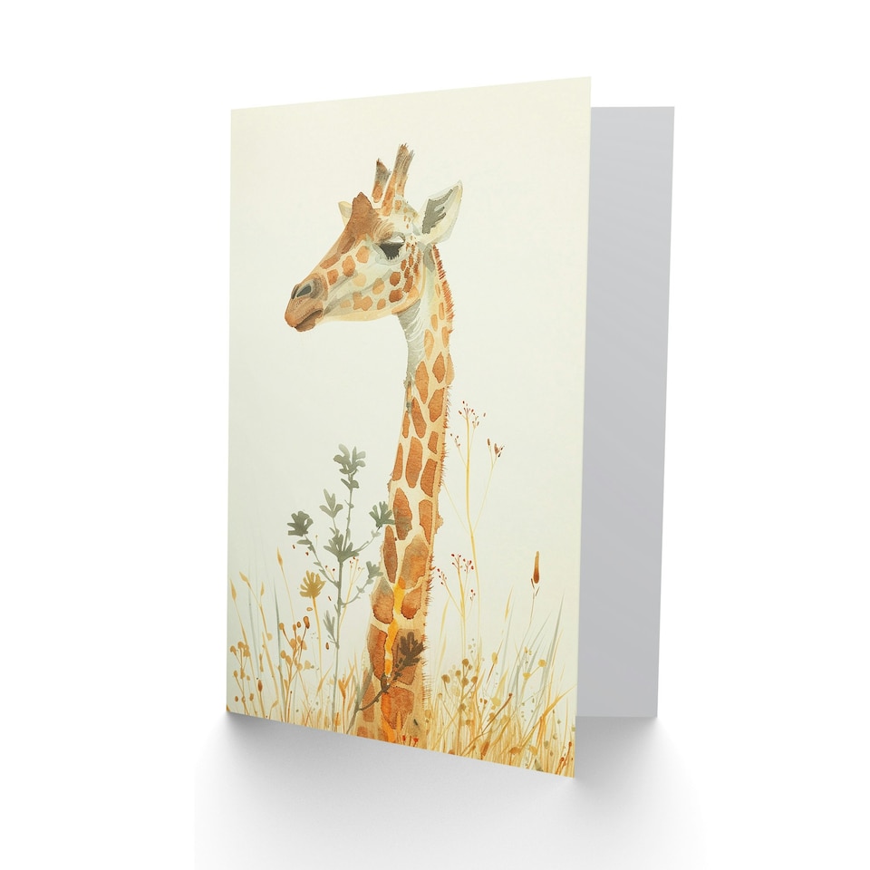 image 1 of Soft Watercolour Head Jungle Girl Boy Kids Daughter Son Birthday Card