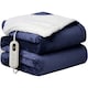 image 1 of Neo Navy Electric Heated Throw Over Blanket - Reversible | Blue | Navy