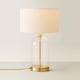 image 4 of ValueLights Jessy Glass Gold Metal Table Lamp Cream Boucle Shade | Cream