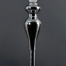 ValueLights Modern Polished Chrome Spindle Design Floor Lamp With Navy Blue Shade