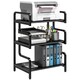 image 1 of HOMCOM 3-Tier Storage Shelf, Metal Shelves for Storage for Home Office, Black